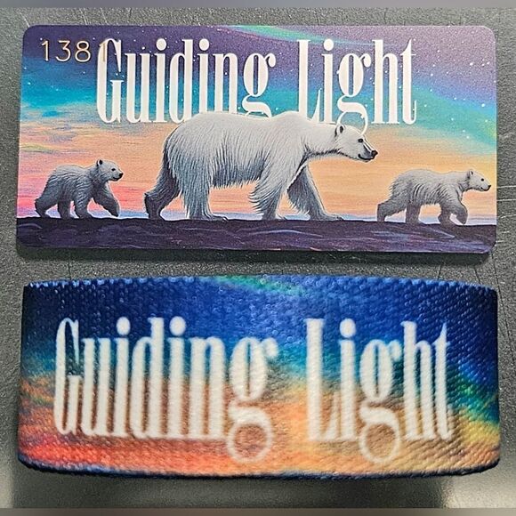 ZOX "GUIDING LIGHT" #1381 POLAR BEAR SUNSET CHRISTMAS Med COLLECTIBLE Wristband - Picture 3 of 8
